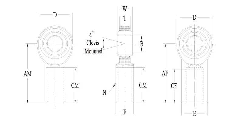 scm-mt scf-mt 2-piece metric heim joint drawing
