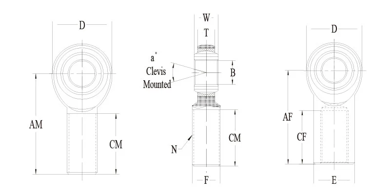 JM JF 3-piece carbon steel heim joint drawing