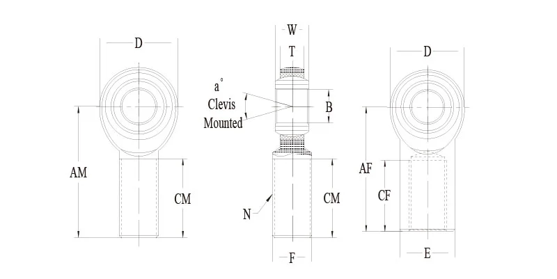 MPM MPF injection molded heim joint drawing
