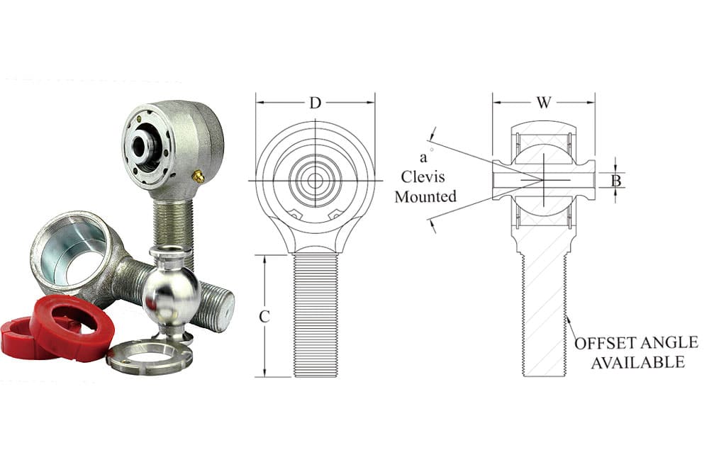 Adjustable johnny joint / rebuildable flex joint with technical drawing