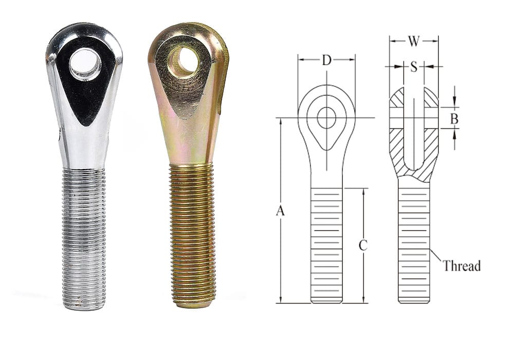 CR CL Series Clevis Rod Ends SYZ Rod Ends CR CL Series Clevis Rod Ends with Technical Drawing