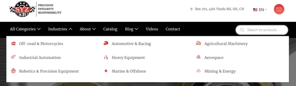 industry based navigation SYZ Rod Ends