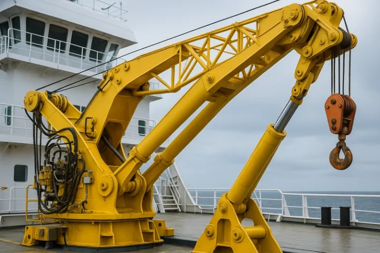 offshore crane assemblies SYZ Rod Ends Offshore platform crane system in lifting operation