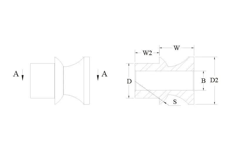 Rod end spacer SG HMS technical drawing