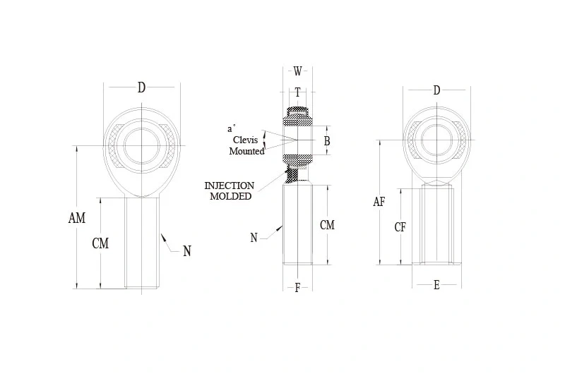 XM XF series rod end detail