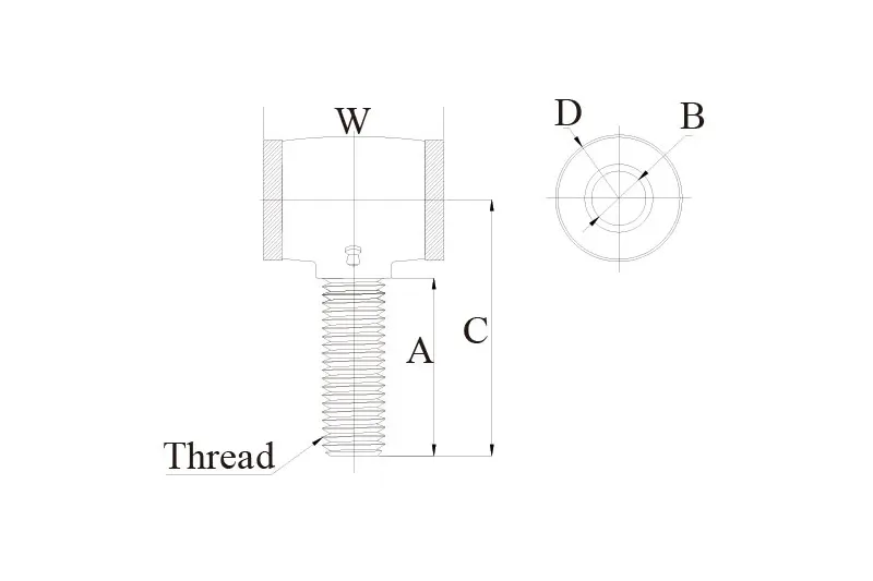 Forged poly bushing technical drawing