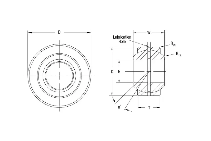GEZ spherical bearing technical drawing