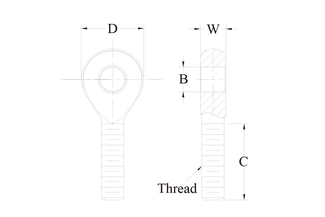 Rod eye technical drawing