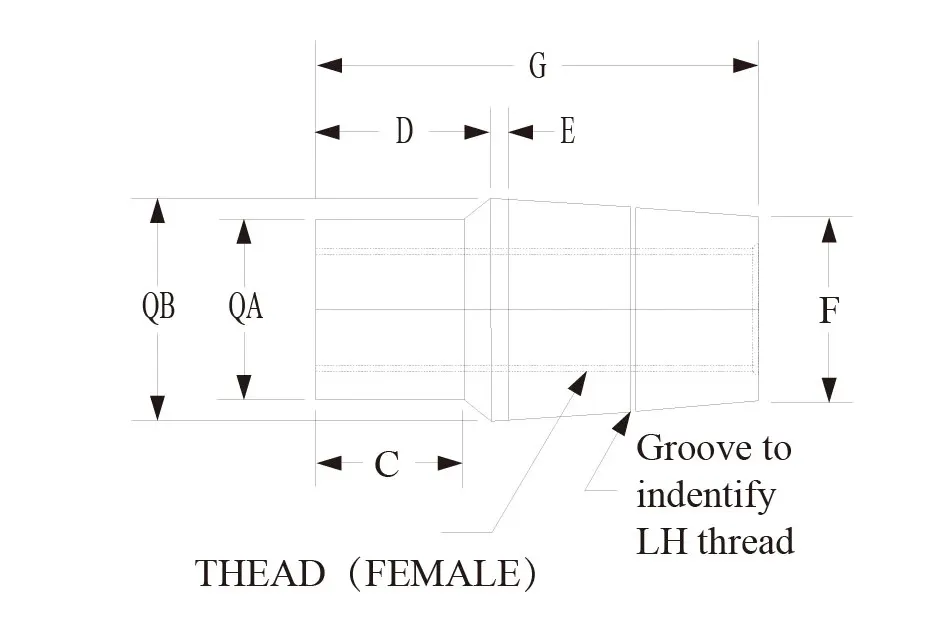 Tube adapter technical drawing