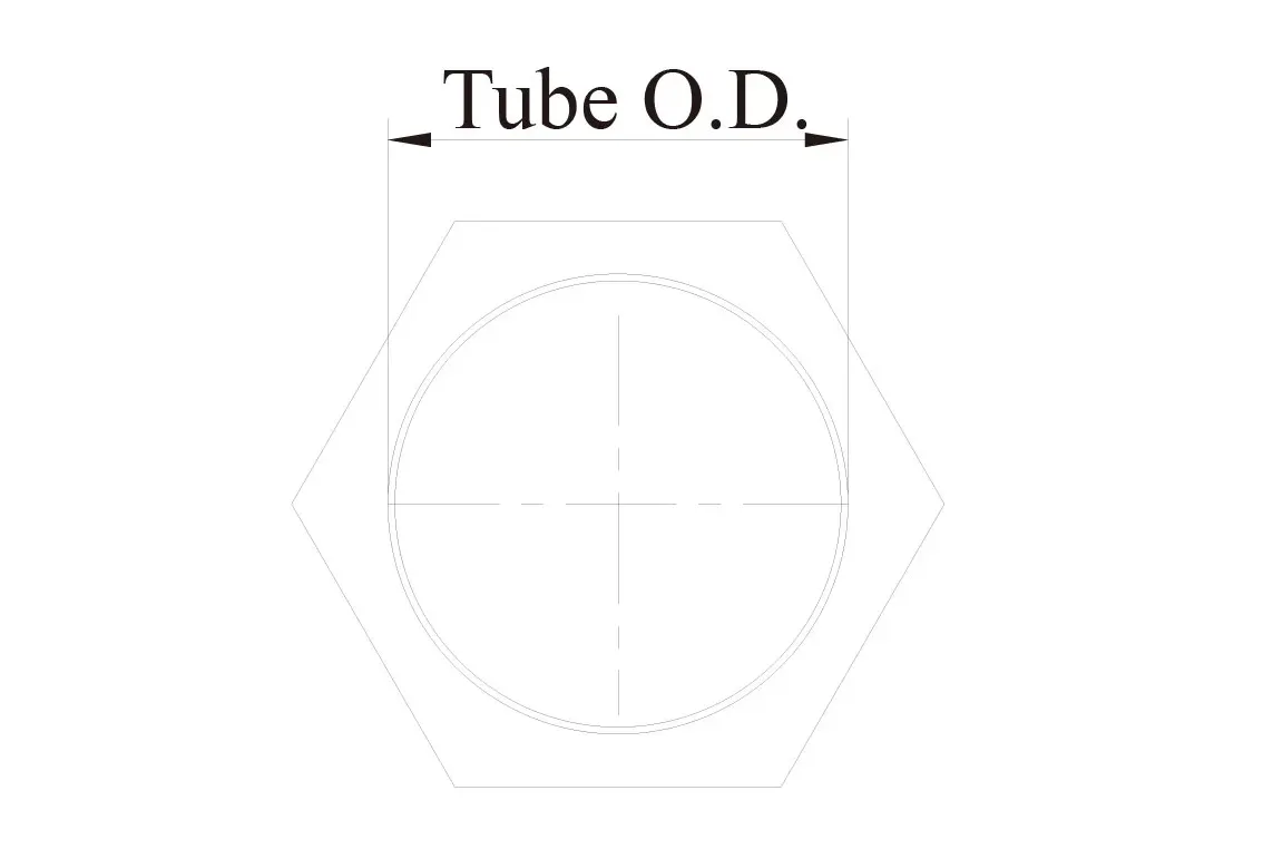 Weld-on wrench hexes technical drawing