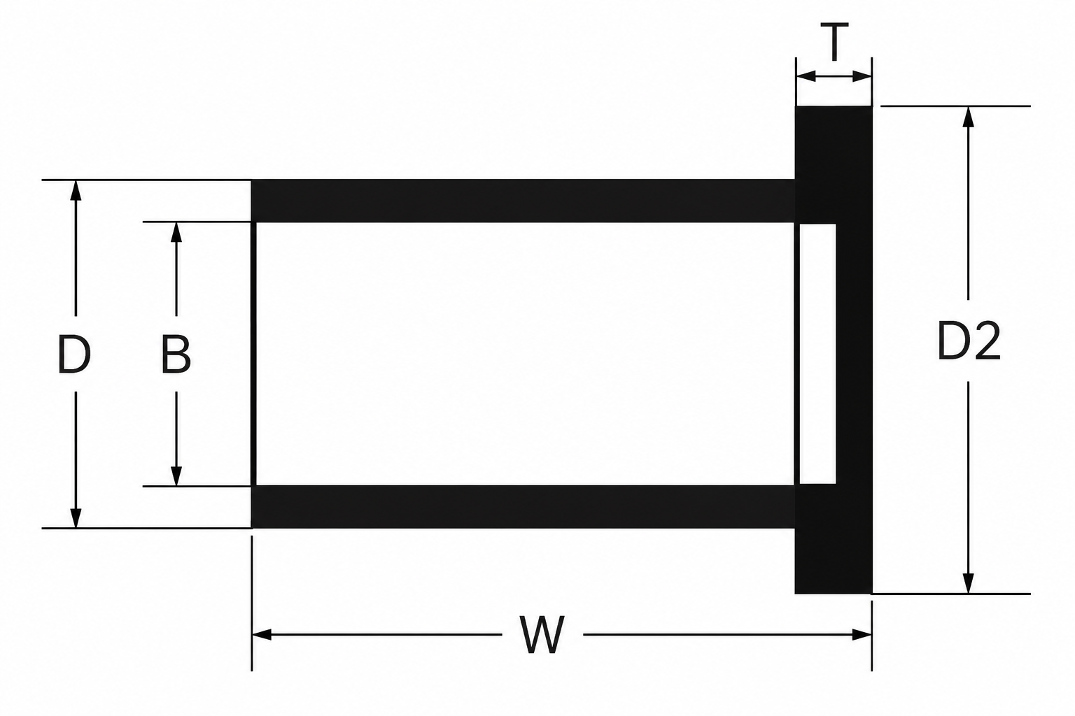 Delrin / Polyurethane / UHMW Bushings technical drawing