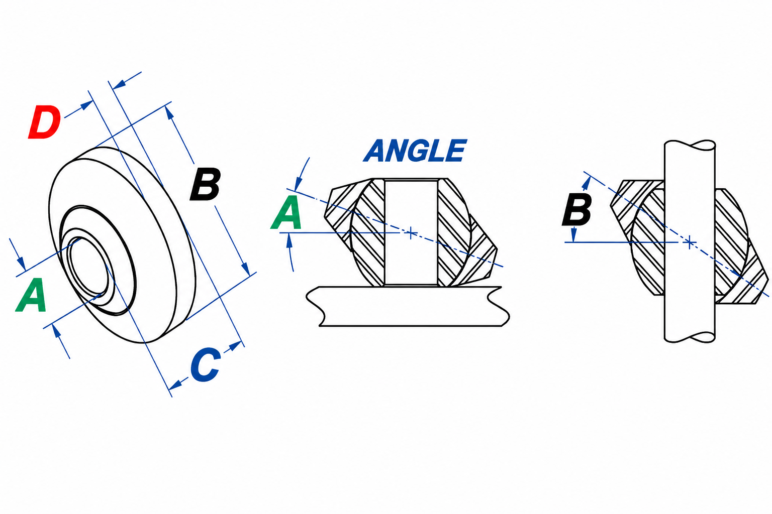 Industrial Weld on Ball Joints technical drawing