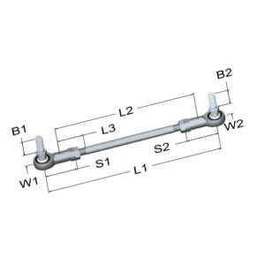 lcr-258-linkage-connecting-rod-16-00-in-3-8-24-rh-lh-thread-3-8-24-rod-end-stud-threads-nylon-race