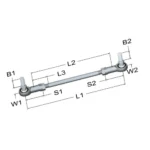 lcr-260-linkage-connecting-rod-10-25-in-3-8-24-rh-lh-thread-3-8-24-rod-end-stud-threads-steel-race