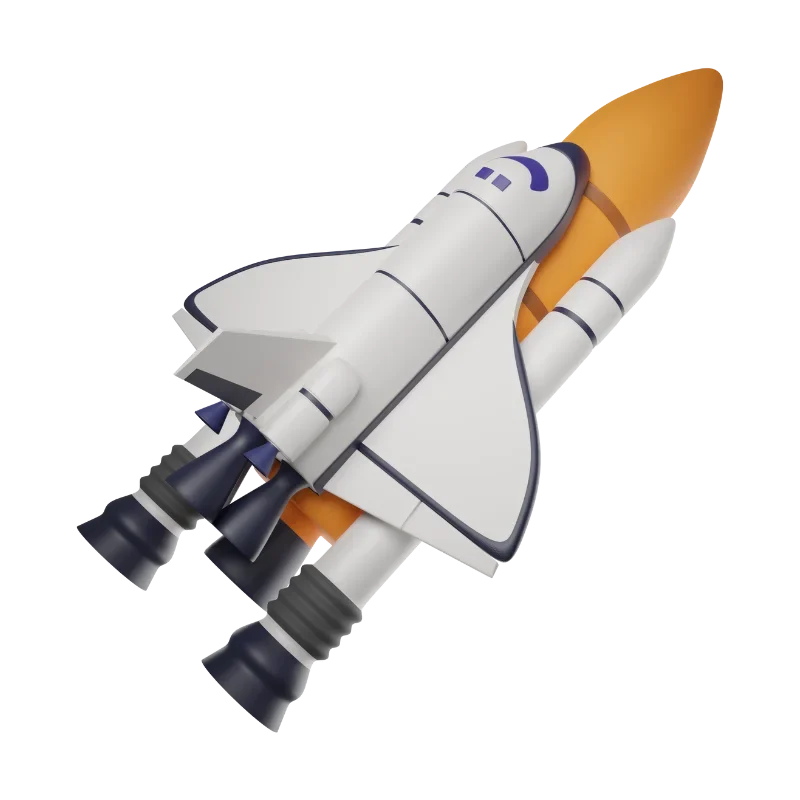 rocket and spaceship